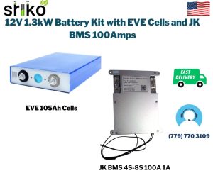 12V 1.3kW Battery Kit with EVE Cells JK BMS 100Amps