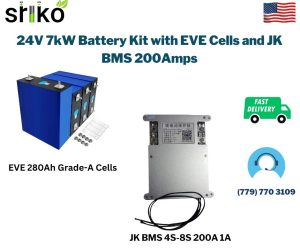 24V 7kW Battery Kit with EVE Cells and JK BMS 200Amps