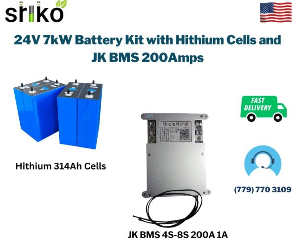 24V 7kW Battery Kit with Hithium Cells and JK BMS 200Amps