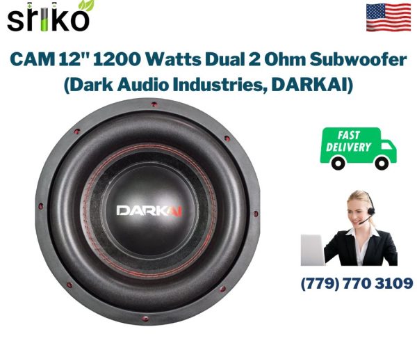 CAM 12" 1200 Watts Dual 2 Ohm Subwoofer (Dark Audio Industries, DARKAI)