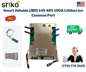 Smart Jiabaida (JBD) 14S 48V 100A Lithium ion Common Port Battery protection module.