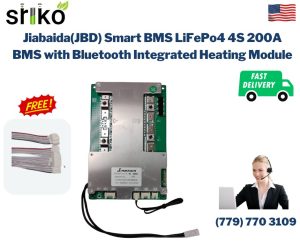 Jiabaida(JBD) Smart BMS LiFePo4 4S 200A BMS with Bluetooth Integrated Heating Module