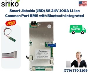 Smart Jiabaida (JBD) 8S 24V 100A Li-Ion Common Port BMS with Bluetooth Integrated