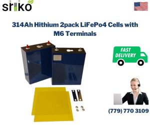 314Ah Hithium 2pack LiFePo4 Cells with M6 Terminals